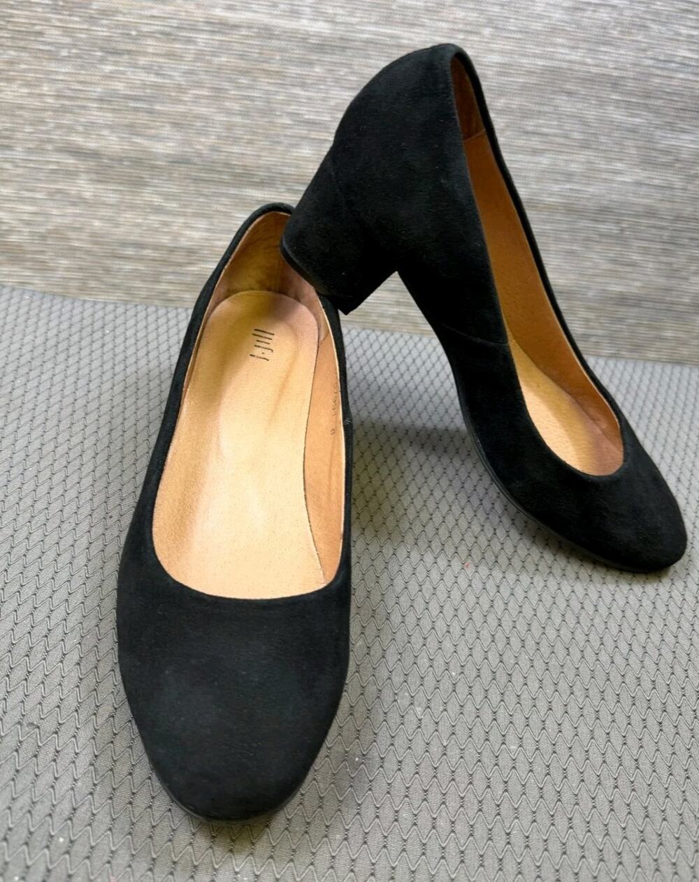 J. Jill Black Suede Leather Block Heel Pumps Women's Size 8